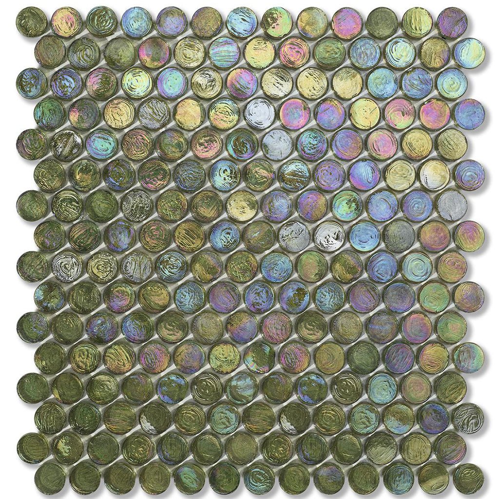 Tweed Barrels, 6/8" - Glass Penny Round Mosaic
