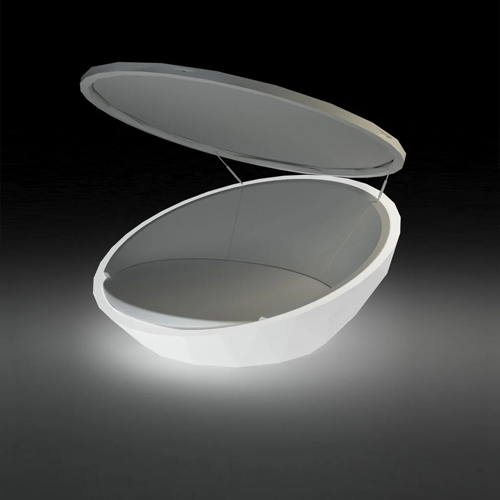 Ulm Daybed with Folding Canopy, LED - Modern Patio Furniture - Image 2