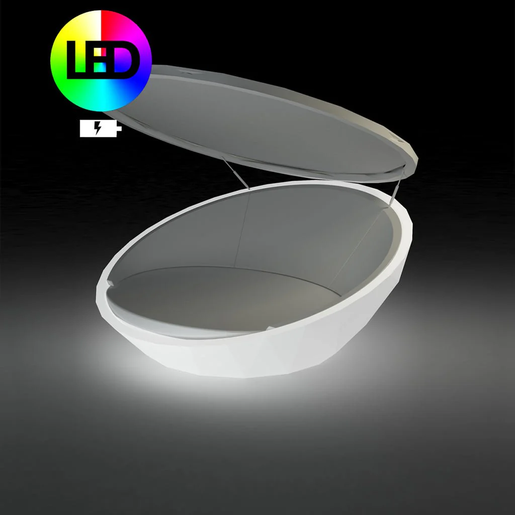 Ulm Daybed with Folding Canopy, LED - Modern Patio Furniture - Image 4