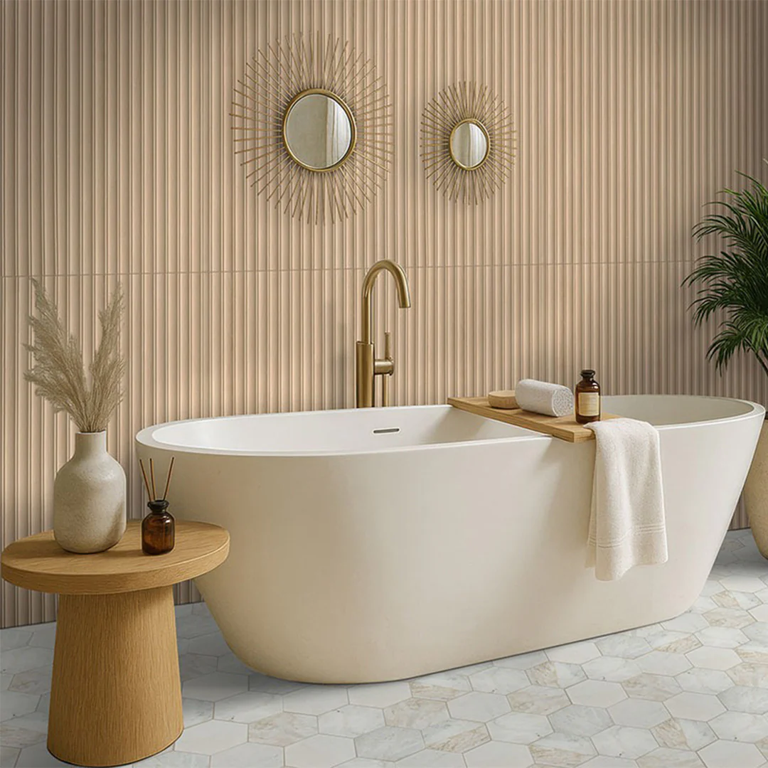 Urbanslat Flute Oak, 16" x 48" - Ceramic Tile - Image 2