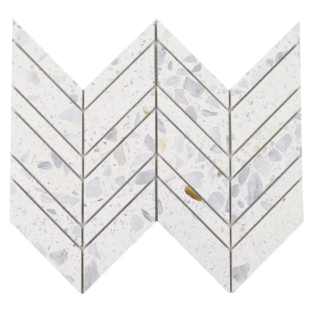 Venice Blue Chevron Terrazzo - Stone Tile