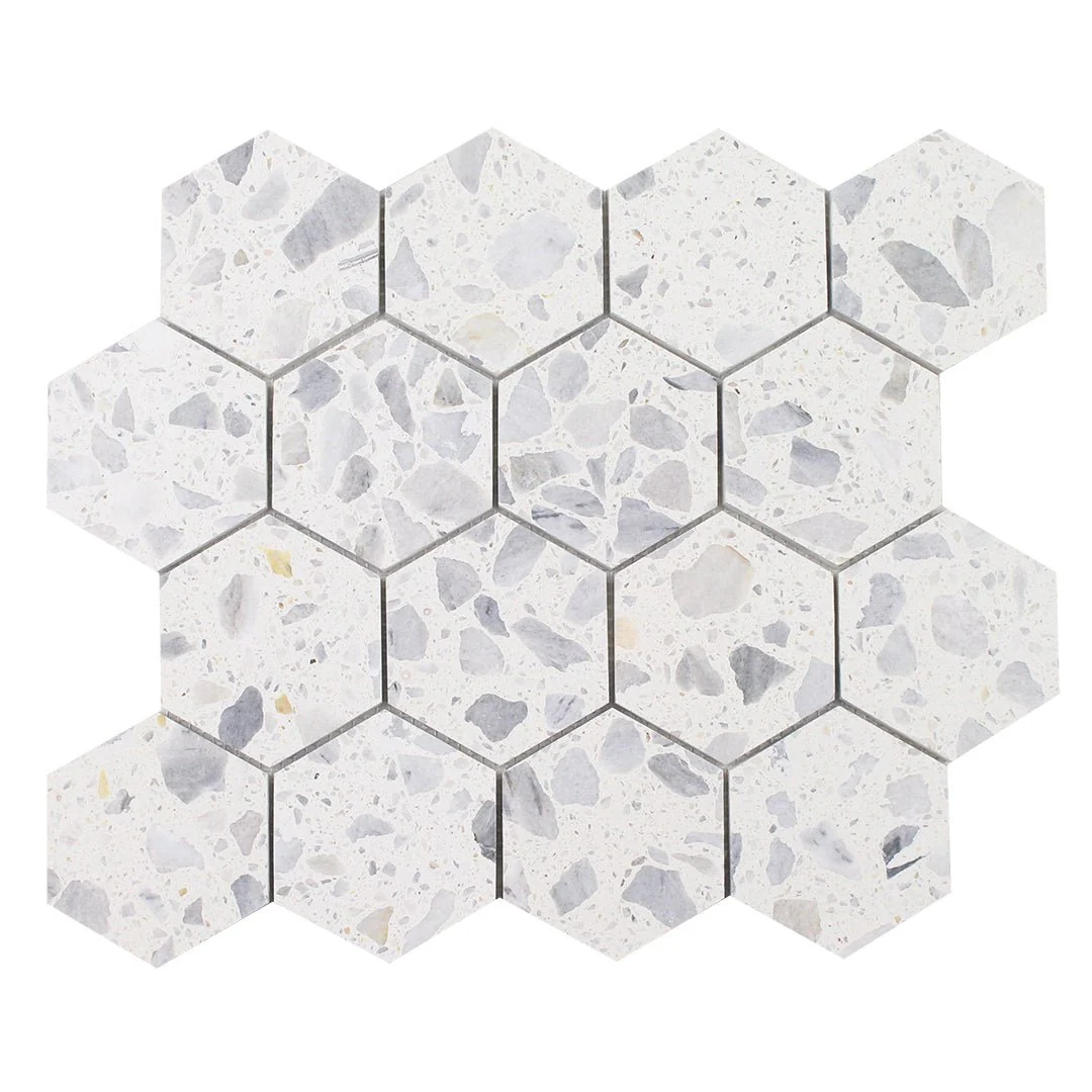 Venice Blue Hexagon Terrazzo - Stone Tile