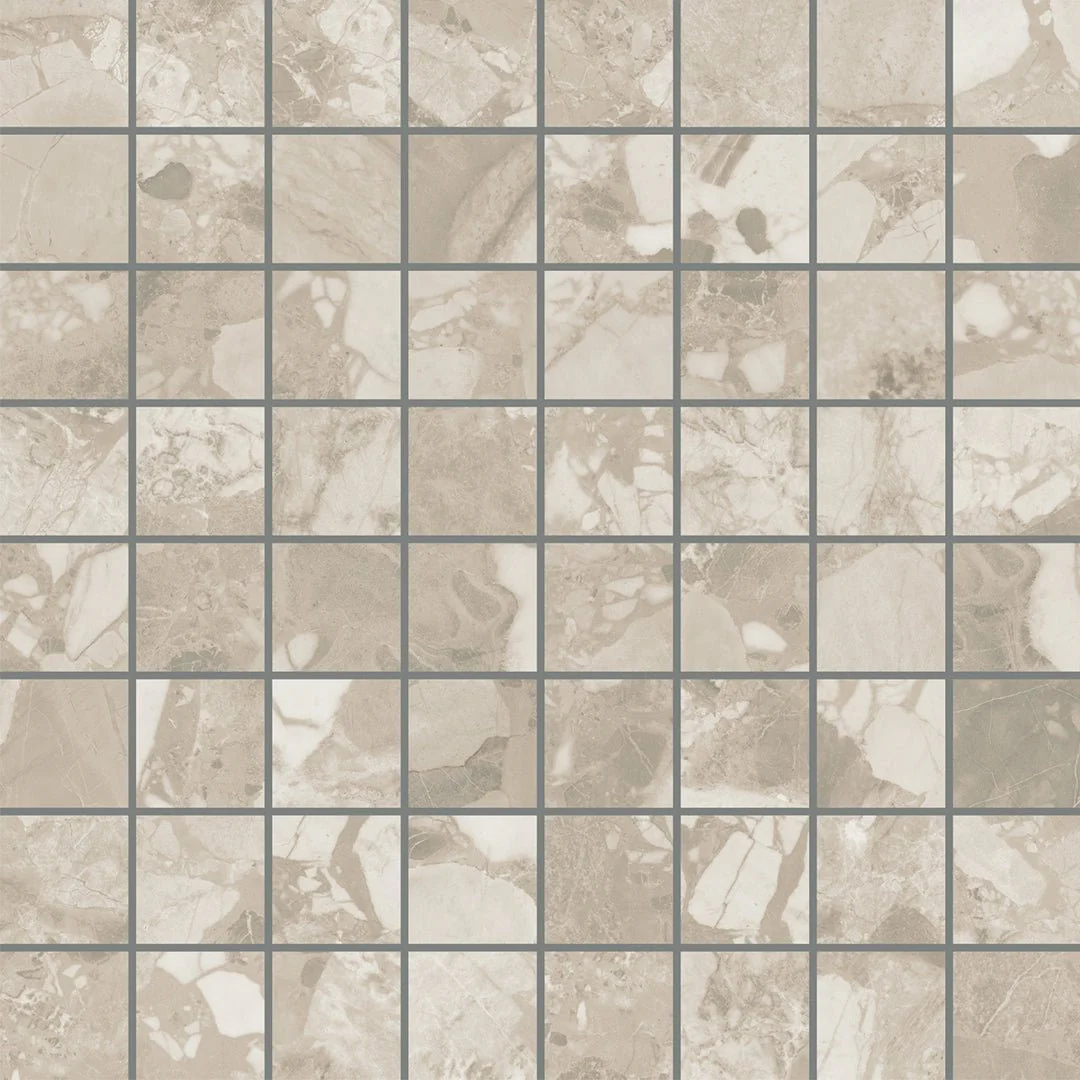 Venice Cream Mosaic, 1 3/8" x 1 3/8" - Porcelain Tile