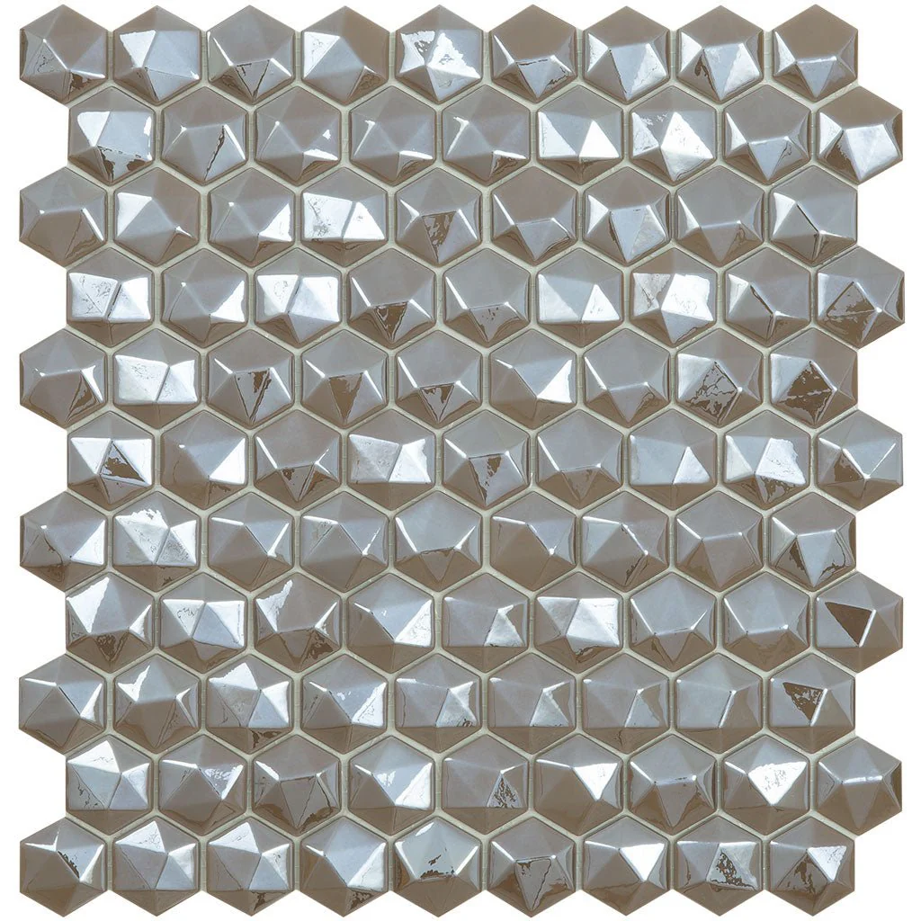 Coffee 3D, Hexagon Mosaic - Glass Tile