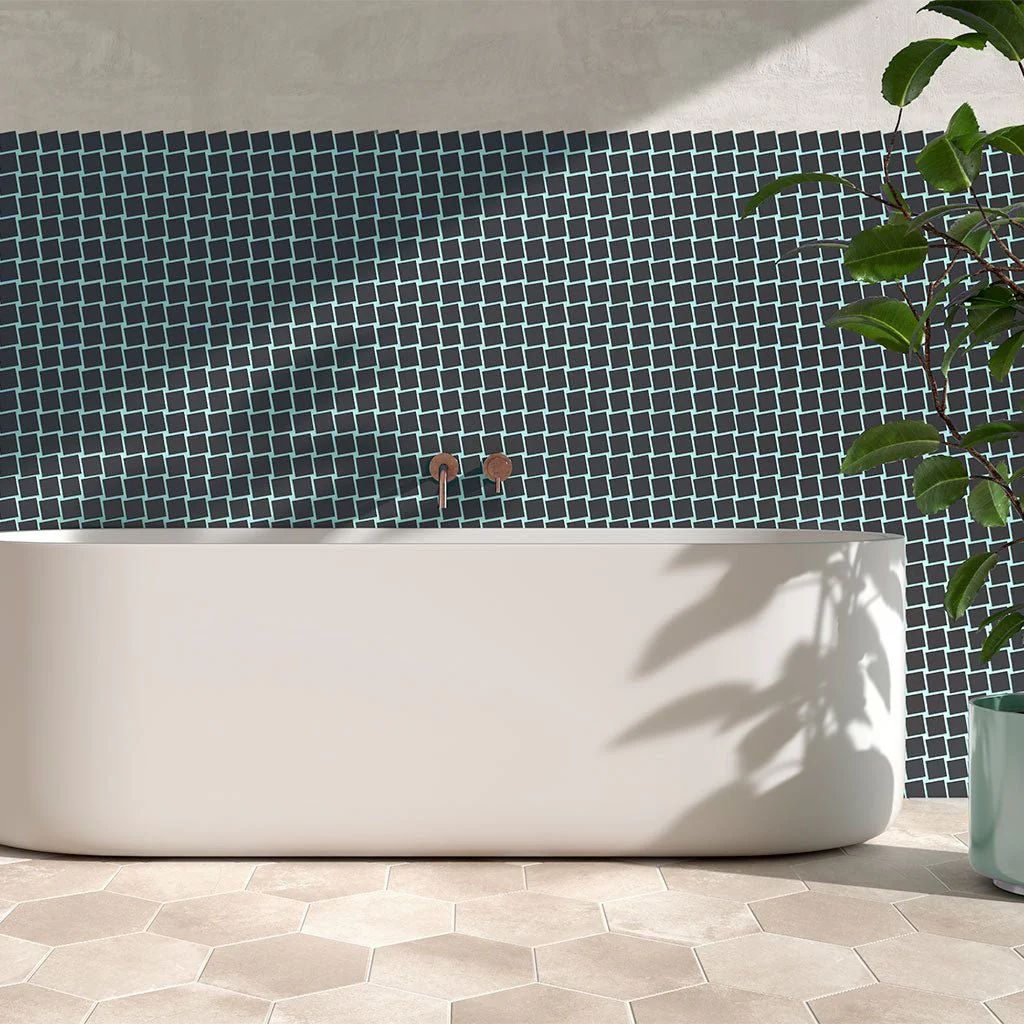 Lume Dark Grey Matte, 1.5" Mosaic - Glass Tile - Image 2