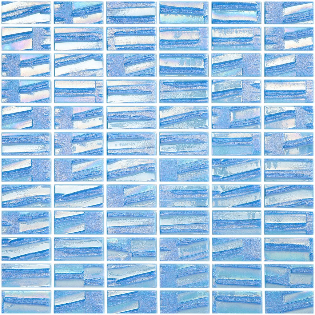 Neptune Light Blue Brick, 1" x 2" - Glass Tile