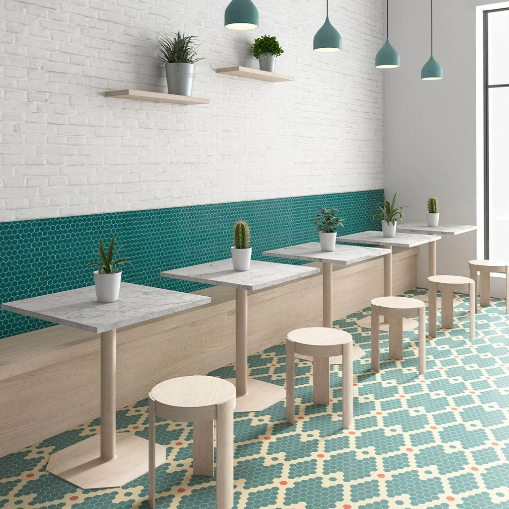 Candy Opal Green, Hexagon Mosaic - Glass Tile - Image 2