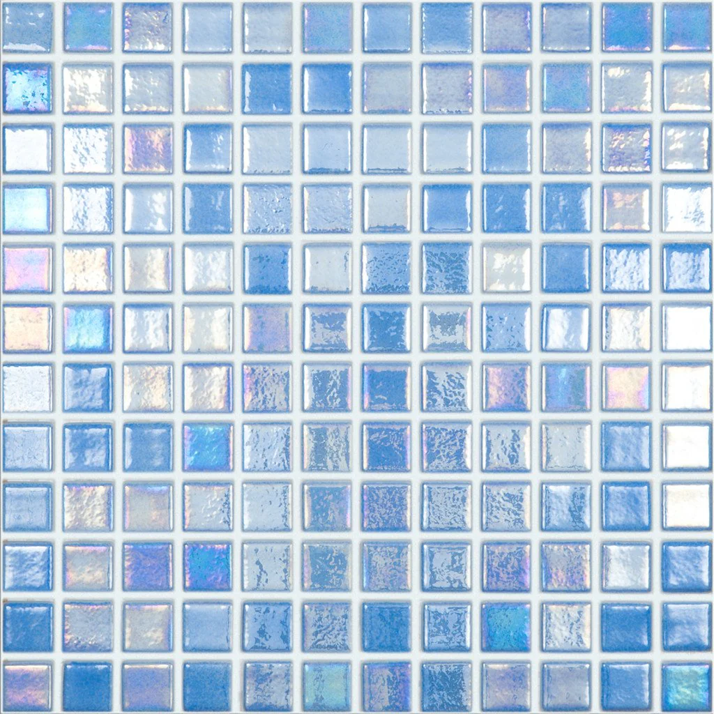 Shell Azure 552 Slip Resistant, 1" x 1" - Glass Tile
