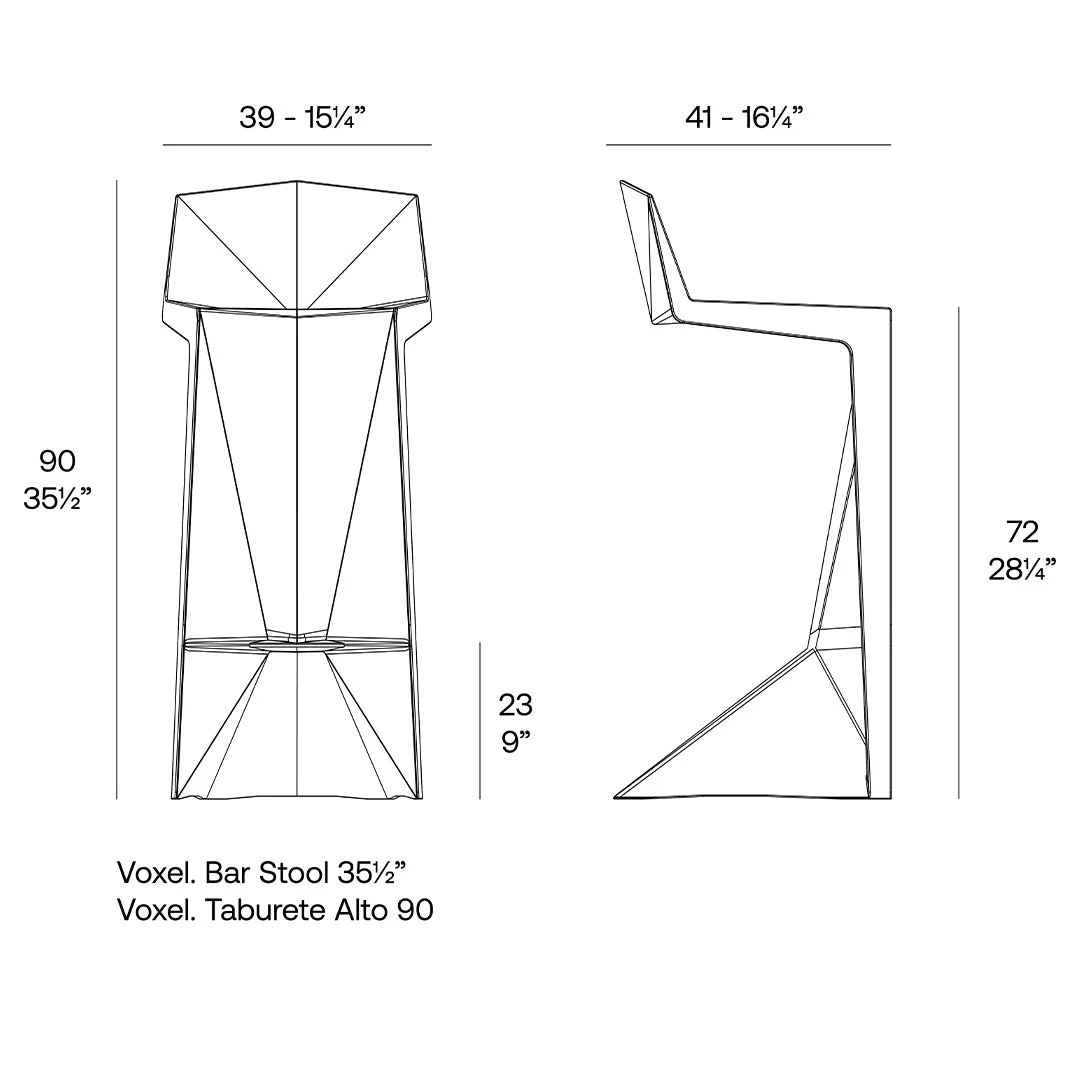 Voxel Bar Stool (Set of 4) - Modern Patio Furniture - Image 6