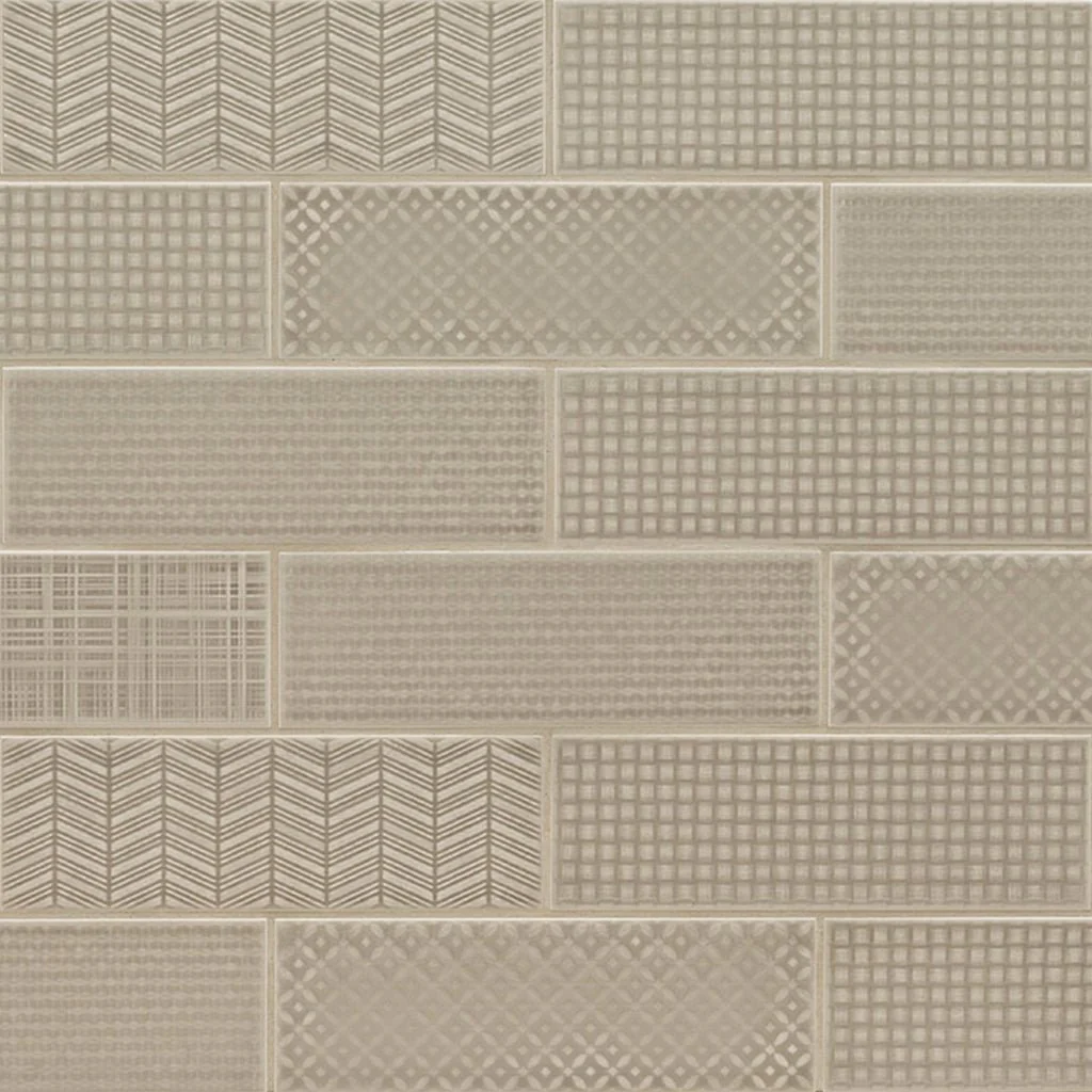 Warm Concrete 3D Mix, 4" x 12" - Ceramic Tile