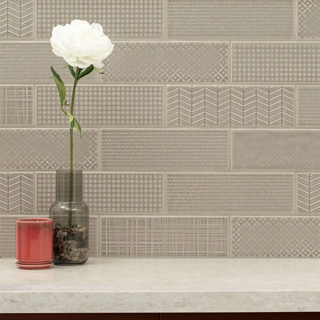 Warm Concrete 3D Mix, 4" x 12" - Ceramic Tile - Image 3