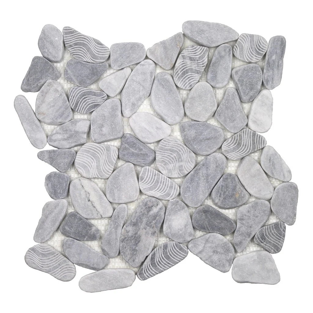 Wave Bardiglio - Shaved Pebble Tile