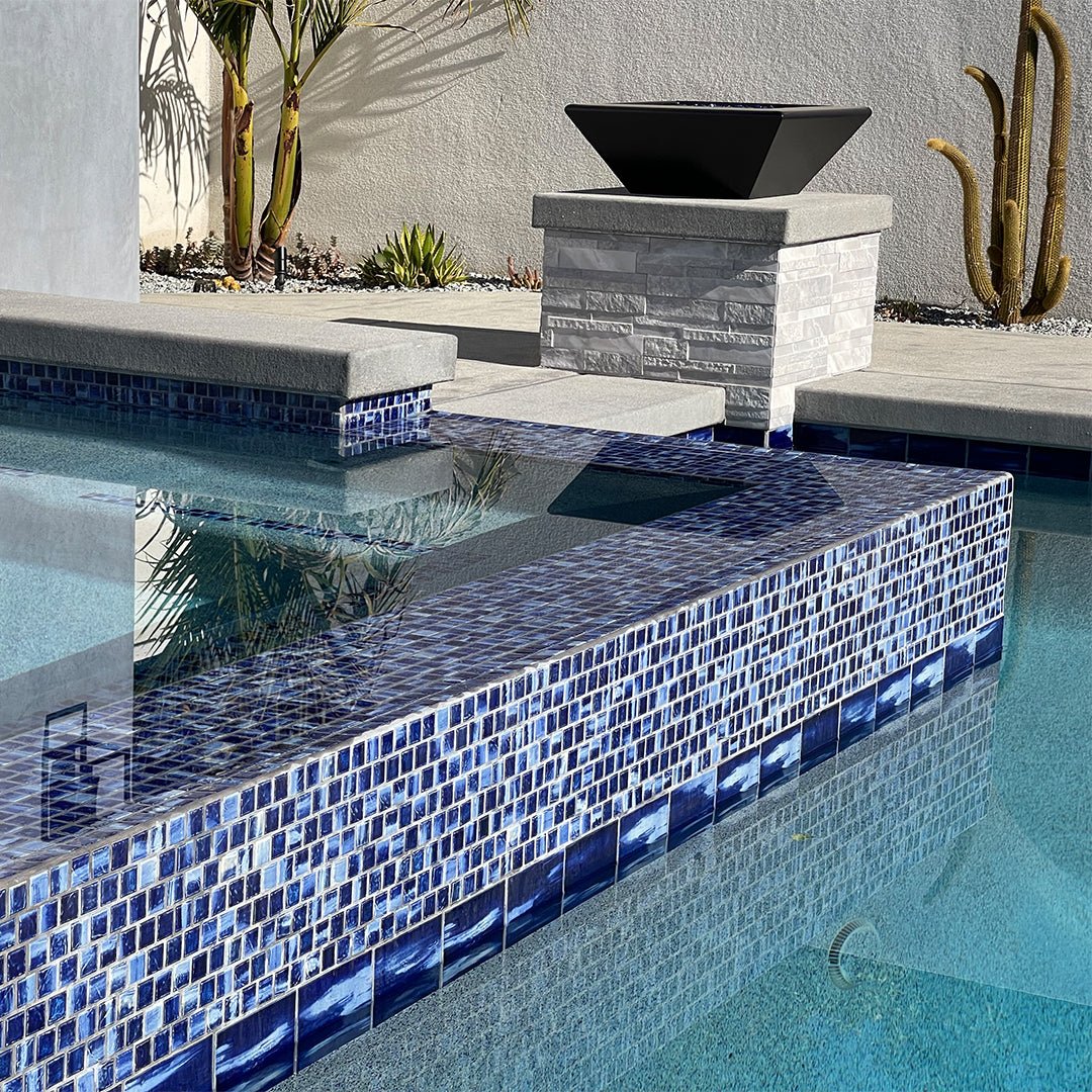 Wave Crest, 6" x 6" - Porcelain Pool Tile - Image 3