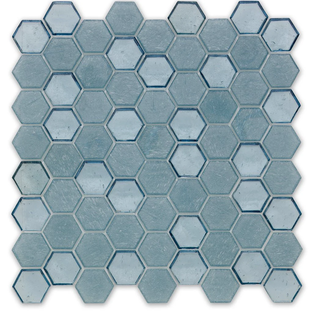 Wave, Hexagon Mosaic - Glass Tile