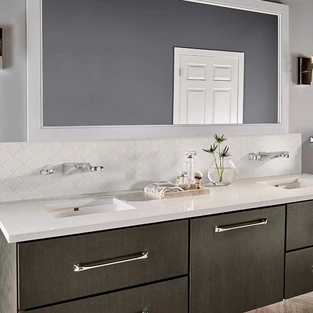 White, Fish Scale Mosaic - Porcelain Tile - Image 2