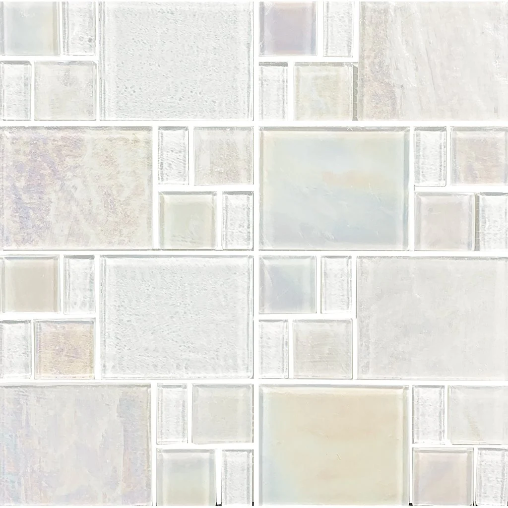 White, Mixed Mosaic - Glass Tile