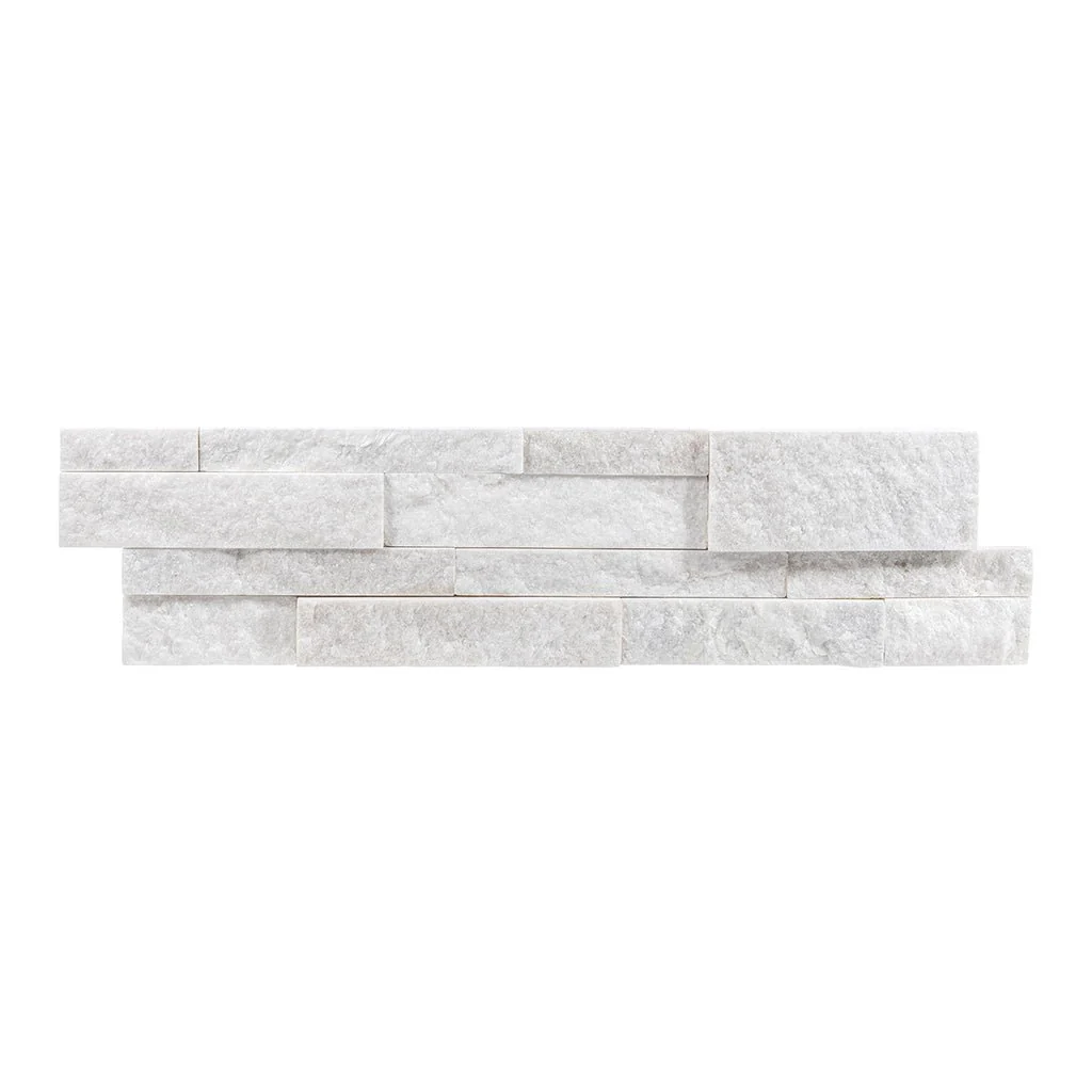 White Quartzite, 6" x 24" Ledger Panel - Stacked Natural Stone