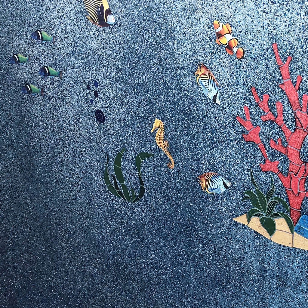 Yellow Seahorse - Pool Mosaic - Image 2
