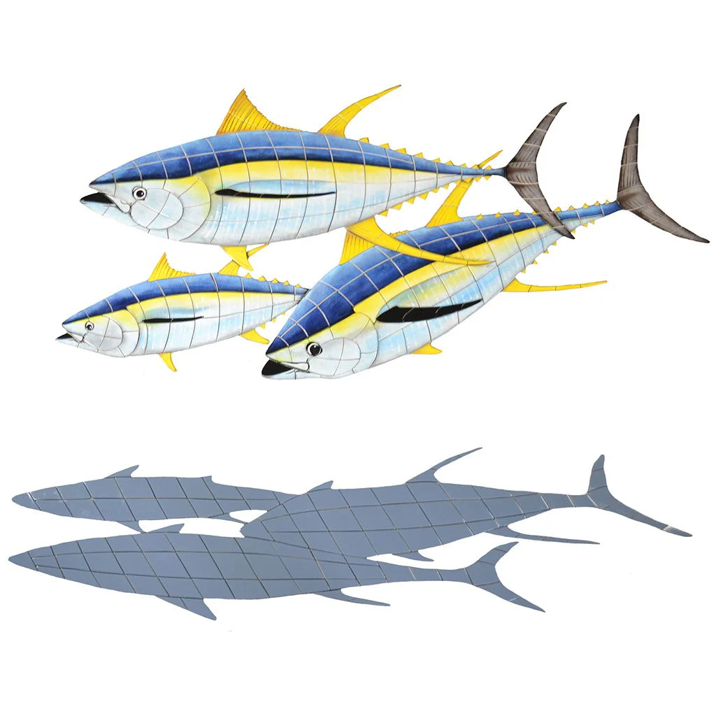 Yellowfin Tuna w/Shadow (Special Order) - Pool Mosaic